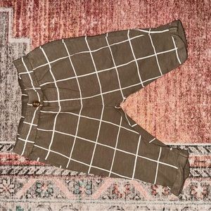 H&M brown and white checkered soft dress pants